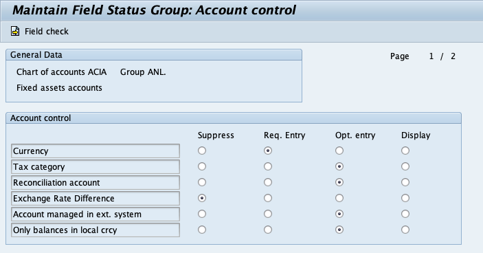 Account Group in SAP - Field Status Group